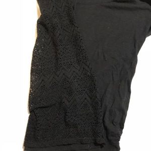 💖Black T-shirt with Lace Back